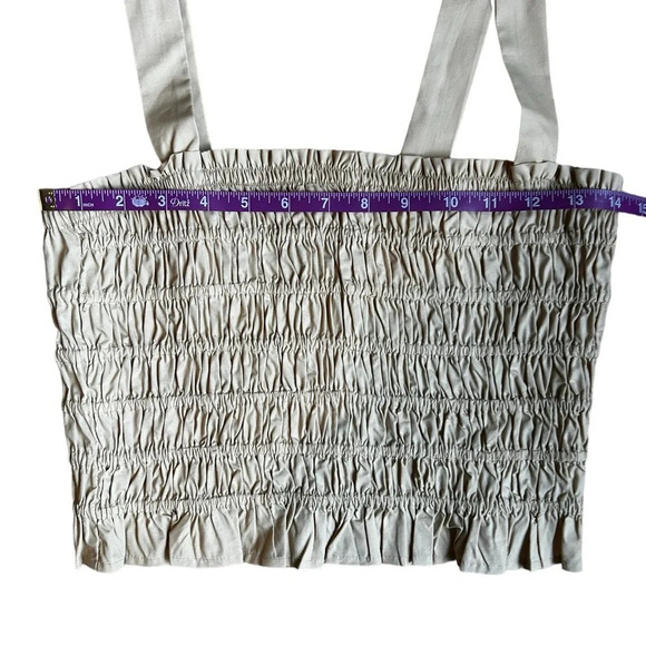 J. Crew Smocked Crop Tank Top Women’s Size Small NWT Tan Nude - Picture 7 of 13